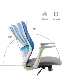 Silla de oficina <span class=keywords><strong>VIP</strong></span> de lujo nórdica, cómoda silla de ordenador de malla moderna con ruedas de nailon negro 60R - Product Image 4