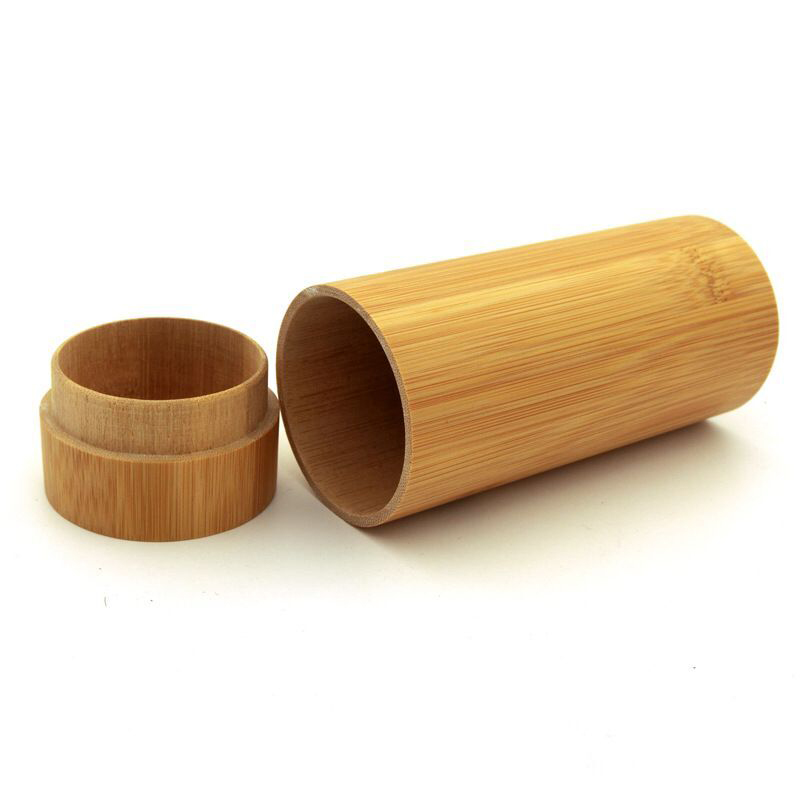 Boîte cylindrique ronde à couvercle en bois, emballage tube, papier pour le thé, le café, boîte en bambou pour lunettes de soleil