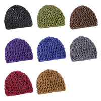 Bandeau en résille de couleur unie pour femmes, accessoire de cheveux pour la plage, l'été, couvre-chef élastique au crochet, cadeau.