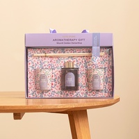 Coffret Cadeau d'Aromathérapie en Rotin et Verre, Bougie Parfumée Désodorisante Sans Alcool, Livraison Transfrontalière en 15-30 Jours, Souvenir Imprimé