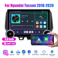 Radio Mobil Android 2 Din Layar QLED 2K 11,8 inci dengan Tombol Ganda Diamond untuk Hyundai Tucson 2018 2019 2020, Stereo Android Auto Carplay