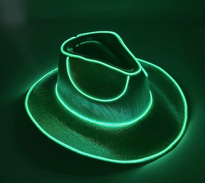 ECOPARTY, gorra de vaquero de lujo de neón hecha a mano con cable EL, superventas, sombrero de concierto de fiesta Rave Burning Man para Navidad - Product Image 3