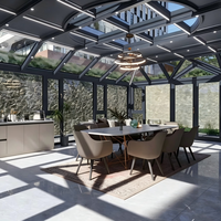Kit de véranda OEM en alliage d'aluminium avec toit triangulaire en verre trempé, design européen pour villa, utilisation extérieure