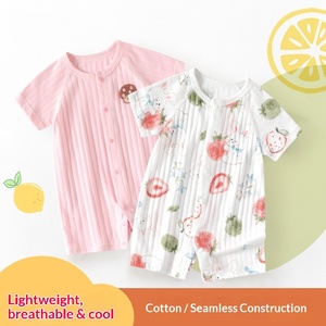 Nuevo <span class=keywords><strong>Mono</strong></span> <span class=keywords><strong>de</strong></span> Verano para Bebé, 100% Algodón, Tejido Transpirable, Manga Corta, Estampado <span class=keywords><strong>de</strong></span> Dibujos Animados, Unisex, Ropa <span class=keywords><strong>de</strong></span> Bebé <span class=keywords><strong>de</strong></span> 0 a 6 Meses - Product Image 4