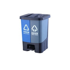 2 In 1 Back Board Collect 2 Separate Waste Recycling Bin And Compost Bin Commercial Public Recycling Bin Dustbin For Kitchen