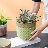 Pots décoratifs en ciment de jardin pour bureau intérieur, pots en béton pour fleurs, cactus, plantes succulentes