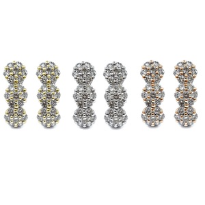 Bijoux vintage de qualité supérieure, boucles d'oreilles fines en or blanc massif 18 carats avec diamants naturels taille brillant rond pour femmes - Product Image 4