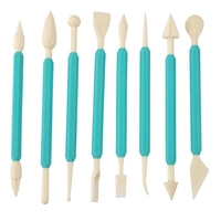 9-teiliges Backzubehör-Set, bunte Kunststoff-Fondant-Keks-Modellierwerkzeuge, Kuchendekorations- und Schnitzstifte-Set