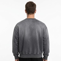T-shirt à manches longues pour homme, coupe décontractée, col rond, poignets et ourlet côtelés, effet délavé, style streetwear, personnalisable OEM ODM