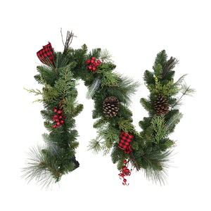 Guirlande de Noël moderne en PVC vert naturel, décorations suspendues personnalisées pour la maison, populaires - Product Image 1