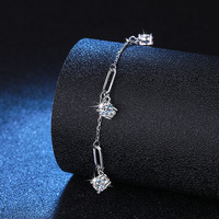 Bracelet en argent sterling 925 avec moissanite 1,5 carat pour femme, idéal pour mariage et fiançailles - Vente en gros usine