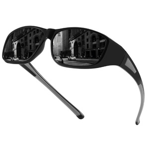 Square Frame Polarized Sunglasses UV400 PC Frame TAC Lens Windproof Outdoor Sports <b>Driving</b> <b>Glasses</b> Black - Product Image 1