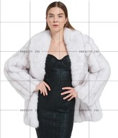 Parka Chaude d'Hiver pour Femme en Fausse Fourrure de Renard Moelleuse, Luxe Écologique, Grande Taille, Traitement Teint