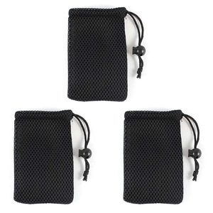 Túi lưới nilon có dây rút, túi đựng đồ nhỏ, túi dây rút 5 x 3.5 inch, dùng đựng đồ nhỏ, sạc MP3, tai nghe, chìa khóa - Product Image 1