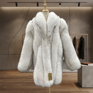 Thick Full Pelt Big <b>Shawl</b> Collar Autumn Real <b>Fur</b> Stand Collar Windproof Breathable Men's Bomber Jacket with Front Logo - Product Image 3