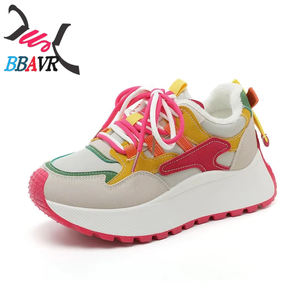 Zapatillas deportivas casuales de invierno 2026 para mujer, con suela gruesa, aumento de altura, estilo patchwork y diseño robusto para caminar. - Product Image 6