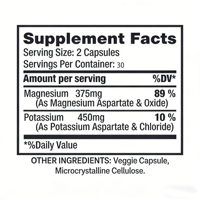 Aeglewell Potassium & Magnesium Mineral Capsules Berbahan Dasar Tumbuhan Vegetarian 60 Kapsul untuk Pemulihan Otot Kesehatan Jantung