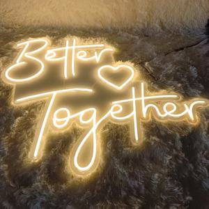 Panneau néon acrylique Better Together, LED RGB à intensité variable, haute luminosité, garantie de 2 ans, décoration romantique pour la maison, chambre et salon - Product Image 6