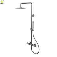 Ensemble de douche thermostatique 316L pour salle de bain, avec mitigeur et robinets de bain, effet pluie