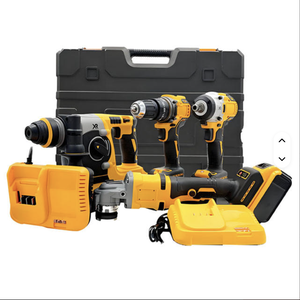 Hot Sale OEM Customization Herramientas 4in1 Power Tool Kit With Angle Impact Wrench Hammer Drill Wkc-4-1 <b>Battery</b>-Powered Operat - Product Image 1