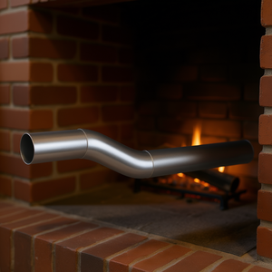 Tubo de escape en forma de S de 30 mm de diámetro sin rozeta para piezas de chimenea - Product Image 2