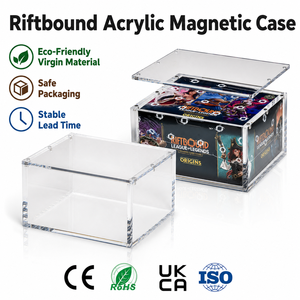 Boîte de présentation en acrylique pour booster box <span class=keywords><strong>LOL</strong></span> Riftbound, fermeture magnétique, écologique et résistante à l'eau, pour collection de cartes de jeu - Product Image 1