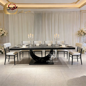 Banquet Hall Rectangle Iron Black Metal Wedding Dining <b>Table</b> for <b>Party</b> - Product Image 3