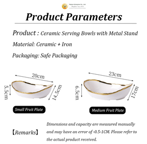 Set di 3 Ciotole in Ceramica con Supporto in Metallo, MOQ 100 Pezzi, Lavabili in Lavastoviglie, Contenitori Moderni per Cucina, per Frutta, Snack e Dessert - Product Image 6