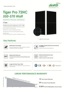 <b>Jinko</b> 550w Solar Panel Mono Crystalline Half Cell Solar <b>Module</b> Rooftop Pv Panels 555W 560W - Product Image 2