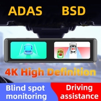 Cámara para Auto con Pantalla Táctil IPS 4K de 4 Canales, con WIFI, ADAS, BSD, Visión Nocturna, Monitor de Estacionamiento 24H, Espejo Retrovisor de 11.26 Pulgadas, DVR para Auto T80