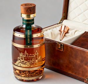 Bottiglia di Vetro Rotonda Vuota da 500ml con Tappo in Sughero e Logo Personalizzato <span class=keywords><strong>per</strong></span> <span class=keywords><strong>Vino</strong></span>, Tequila, Brandy e Bevande Energetiche - Product Image 1