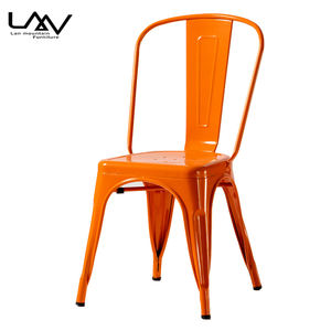 Chaise de salle à manger en métal, design vintage industriel, pour <span class=keywords><strong>restaurant</strong></span>, café, bistrot, couleur orange, livraison gratuite, vente en gros - Product Image 5