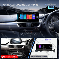 Ensemble radio avec cadre 12,3 pouces pour Mazda Atenza 2017-2019, noir mat, RHD, écran multimédia de voiture, cadre radio, câblage Canbus, double DIN