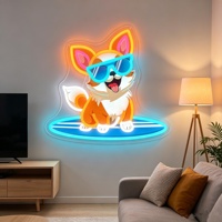 Décoration murale avec logo imprimé UV, enseigne au néon personnalisée pour commande en gros