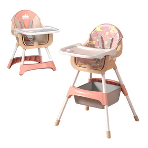 Wholesale Baby Series High Quality 3 in 1 Dining High Chair Multi-functional Foldable Baby Feeding Highchair