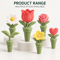 Bouchon de bouteille de vin en silicone personnalisé, forme tulipe, multicolore, moulé, conique, OEM, bouchon en silicone réutilisable pour bouteilles