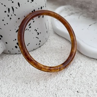 4 Pcs/Set Minimalist Round Thin Resin Bangle Bracelet pour Femme Trendy Lady Chunky Cuff Bracelet Fashion Jewelry Accessories Gift