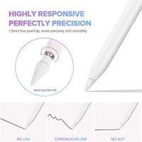 Stylet capacitif actif en métal 2024 pour iPad et pour Pencil avec rejet de paume, attraction magnétique et écran tactile