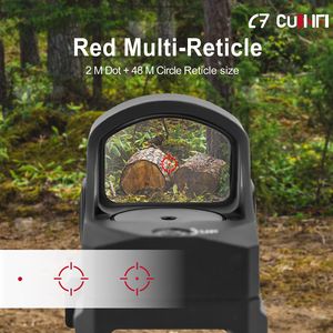 Cuinfi 1x24x17 Viseur point <span class=keywords><strong>rouge</strong></span> ouvert en alliage d'aluminium, entièrement multi-couches, décompression oculaire illimitée, étanche IPX7, antichoc, point circulaire - Product Image 5