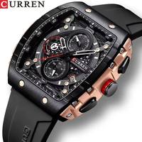 Montre à quartz rétro de luxe Curren 8442, style simple, sportif et professionnel, bracelet en silicone, diverses montres de charme attrayantes pour hommes