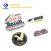 Autocollants d'emblèmes de voiture personnalisés de luxe en 3D, chromés, en relief, en plastique ABS brillant, métal brossé, badges de véhicule, logo, autocollants adhésifs