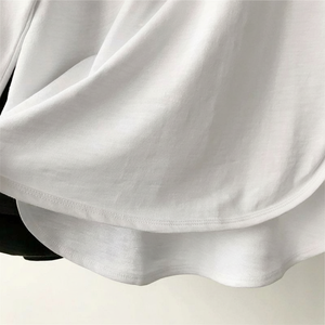 Camiseta de cuello redondo para mujer, camiseta ligera de algodón, Camiseta cómoda de manga corta a la moda para atuendo diario de verano - Product Image 1