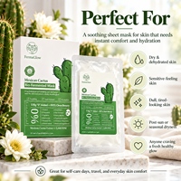 Masque Facial Hydratant et Apaisant au Cactus Mexicain Fermenté, Antioxydant, Réparateur, Éclatant, Rafraîchissant, Beauté Pure