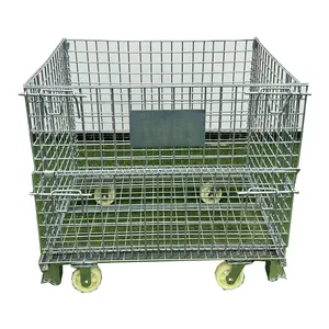 High Quality Stainless Steel Galvanized Warehouse Wire Mesh Container Cage