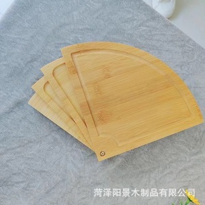 Bamboo Cheeseboard Set Round Rotatable Cutting Board With <b>Knife</b> For Cheese <b>Bread</b> Fruit Plate Natural Color 26.6x19x5.5cm - Product Image 5