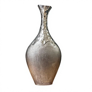 Aluminium Decorative Flower Pot Home <b>Accessories</b> Metal Crafts Flower Vase Tabletop Display For Living Room <b>Bedroom</b> Eco Friendly - Product Image 1