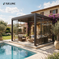 Toit à lames orientables en aluminium pour entrepreneurs et constructeurs, fabriqué sur mesure, pergola extérieure, terrasse, protection contre la pluie, pergola d'ombrage