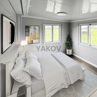 Maison conteneur de luxe extensible de 20 et 40 pieds au design moderne, 3 chambres, préfabriquée, modulaire et portable, pour salon, école, centre commercial