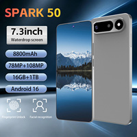 Smartphone Android 16 Spark 50, 16+1 To de stockage, batterie 8800 mAh, déverrouillage facial, idéal pour le gaming, les selfies, les voyages d'affaires et les activités quotidiennes