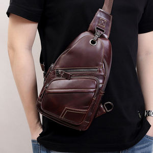 Bolso de Hombro de Cuero Genuino Andong para Hombre, Bolsos Cruzados, Bolsa de Pecho Casual Masculina, Bolso Multifuncional para Exteriores - Product Image 2